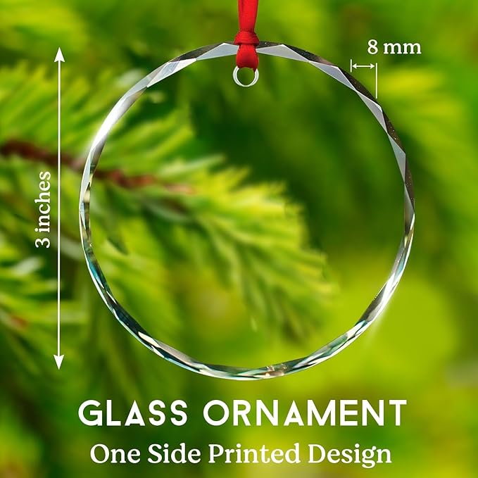 Harmonica Musical Instrument Glass Ornament Xmas 2025, Personalized Text & Name Instrument Christmas Ornament Gifts for Harmonica Player, Musician Xmas Keepsake, Custom Harmonicist Glass Ornaments