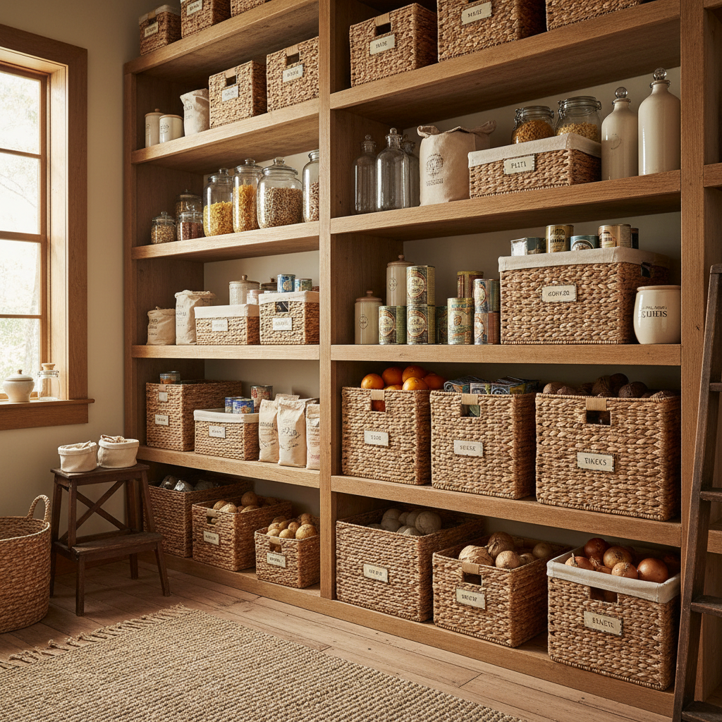 Pantry Basket Organization in Small Kitchens: A Room-by-Room Guide to Maximizing Every Shelf with Water Hyacinth Storage