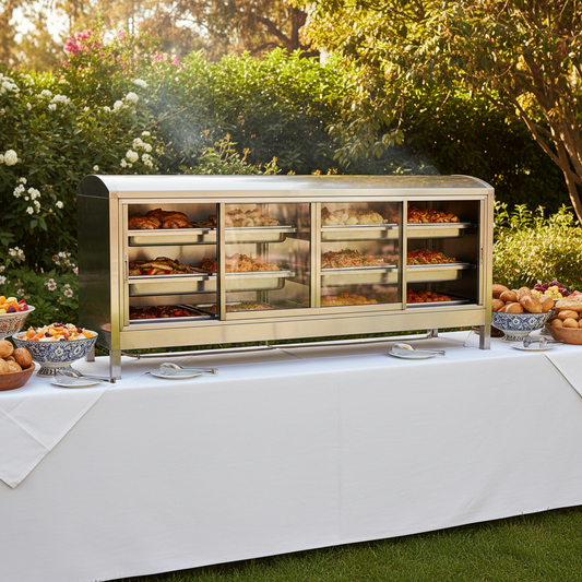 Why Outdoor Commercial Food Warmer Buffet Display Fails in Open-Air Events — and How to Fix It Without Expensive Catering Equipment