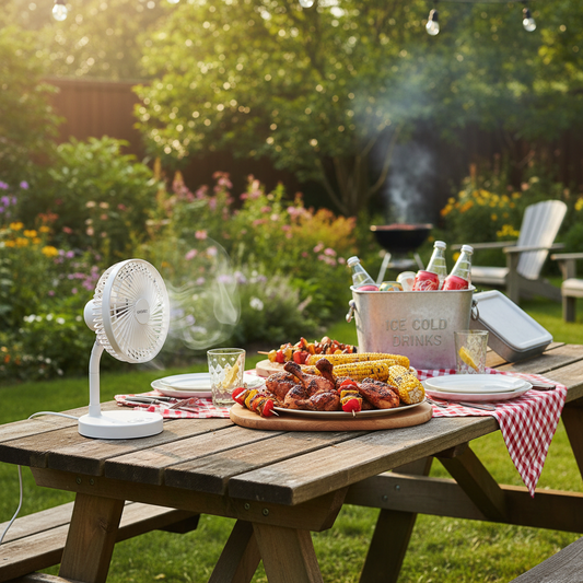 The Real Difference Between Battery-Powered and Rechargeable Portable Fans for BBQ, Patio, and Picnic Use — And Which One Fits Your Outdoor Setup