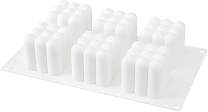 Restaurantware-6 Cavities Pastry & Baking Mold, 1 Oven-Ready 3D Mold - Flexible, Freezable, White Silicone Silicone Mold For Baking, Easy Release, For Chocolate, Cheesecake, Jelly, Or Mousse