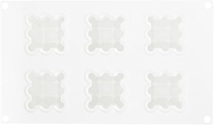 Restaurantware-6 Cavities Pastry & Baking Mold, 1 Oven-Ready 3D Mold - Flexible, Freezable, White Silicone Silicone Mold For Baking, Easy Release, For Chocolate, Cheesecake, Jelly, Or Mousse