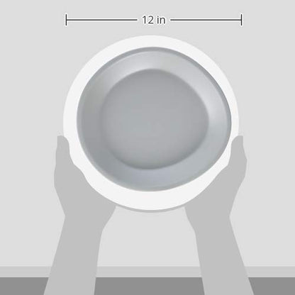 Carlisle FoodService Products Ridge Resuable Plastic Plate Coupe Plate for Home and Restaurant, Melamine, 10 Inches, Cement, (Pack of 12)