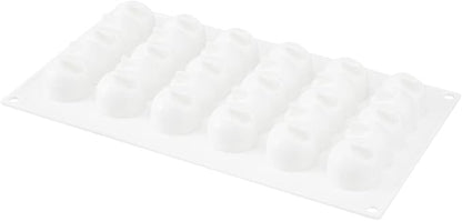 Pastry Tek 6 Cavities Flower Mold, 1 Oven-Ready Flower Chocolate Mold - Flexible, Freezable, White Silicone Flower Candy Mold, Easy Release, For Baking - Restaurantware