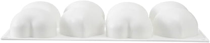 Pastry Tek 8 Cavities Heart Molds, 10 Oven-Ready Heart Pans - Flexible, Freezable, White Silicone Heart Shaped Molds, Easy Release, For Baking - Restaurantware