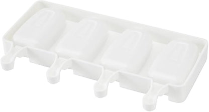 Pastry Tek 4 Cavities Popsicle Mold, 1 Round Cakesicle Mold - Flexible, Freezable, White Silicone Cake Popsicle Mold, Easy Release, For Baking - Restaurantware