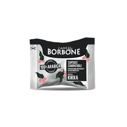 Caffè Borbone Nespresso Compatible Coffee Pods, Kikka 100% Arabica, Freshly Roasted and Packaged in Italy - 50 Individually Wrapped Coffee Pods - NOT Compatible with Vertuo