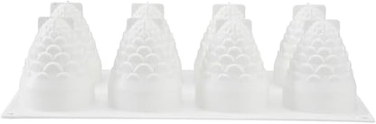 Pastry Tek 8 Cavities Pineapple Molds, 10 Oven-Ready Pineapple Jello Molds - Flexible, Freezable, White Silicone Tropical Fondant Molds, Easy Release, For Baking - Restaurantware
