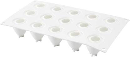 Restaurantware-Pastry Tek 15 Cavities Strawberry Silicone Mold, 1 Oven-Ready Strawberry Mold - Flexible, Freezable, White Silicone Fruit Silicone Mold, Easy Release, For Baking