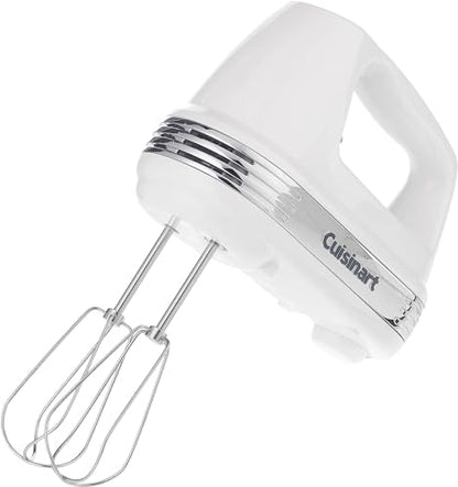 Cuisinart Power Advantage 5-Speed Hand Mixer, 220W-Motor Hand Blender Electric Mixer with 5 Speed Settings, Extra-Long Dishwasher-Safe Beaters, 60-Inch Swivel Cord, HM-50, White