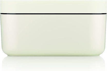 Lékué Ice Box | Ice Cube Tray For Freezer With Lid & Bin | Made With 100 Percent Platinum Silicone | Elegant And Retro Style Ice Cubes | For Cocktails, Ice Tea & Coffee And More | White