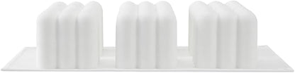 Restaurantware-6 Cavities Pastry & Baking Mold, 1 Oven-Ready 3D Mold - Flexible, Freezable, White Silicone Silicone Mold For Baking, Easy Release, For Chocolate, Cheesecake, Jelly, Or Mousse