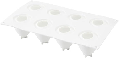 Restaurantware-Pastry Tek 8 Cavities Strawberry Silicone Molds, 10 Oven-Ready Strawberry Molds - Flexible, Freezable, White Silicone Fruit Silicone Molds, Easy Release, For Baking