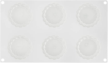 Pastry Tek 6 Cavities Spiral Silicone Mold, 1 Oven-Ready Spiral Mold - Flexible, Freezable, White Silicone Spiral Jello Mold, Easy Release, For Baking - Restaurantware