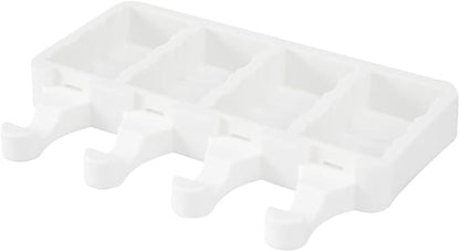 Pastry Tek 4 Cavities Popsicle Molds, 10 Rectangle Cakesicle Molds - Flexible, Freezable, White Silicone Cake Popsicle Molds, Easy Release, For Baking - Restaurantware