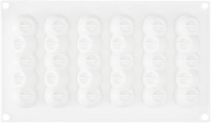 Pastry Tek 6 Cavities Flower Mold, 1 Oven-Ready Flower Chocolate Mold - Flexible, Freezable, White Silicone Flower Candy Mold, Easy Release, For Baking - Restaurantware