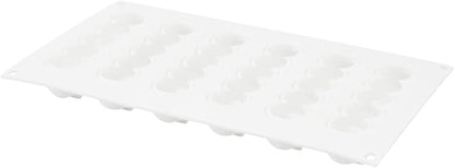 Pastry Tek 6 Cavities Flower Mold, 1 Oven-Ready Flower Chocolate Mold - Flexible, Freezable, White Silicone Flower Candy Mold, Easy Release, For Baking - Restaurantware