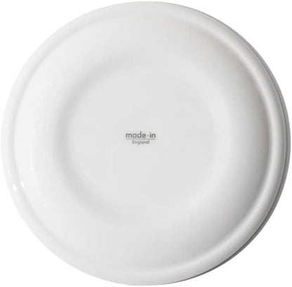 Made In Cookware - Set of 4 - Bread and Butter Plates - White With Black Rim - Porcelain - Crafted in England