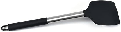 2Pack Small Silicone Turner High Heat Resistant Slotted Spatula for Fish, Eggs, Pancakes and More (Set of 2, Black2)