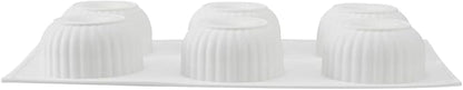 Pastry Tek 6 Cavities Donut Pan, 1 Ridge Design Donut Mold - Oven-Ready, Flexible, White Silicone Bagel Pan, Freezable, Easy Release - Restaurantware