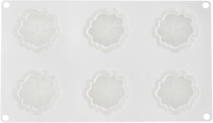 Restaurantware-Pastry Tek 6 Cavities Pumpkin Cake Mold, 1 Oven-Ready 3D Pumpkin Mold - Flexible, Freezable, White Silicone Baking Mold, Easy Release, For Baking Treats