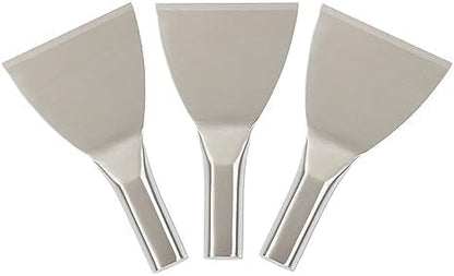 3-Pack 4-Inch Stainless Steel Rolled Ice Cream Scrapers | Heavy Duty Blade for Ice Cream | Frozen Dessert Supplies