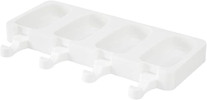 Pastry Tek 4 Cavities Popsicle Mold, 1 Round Cakesicle Mold - Flexible, Freezable, White Silicone Cake Popsicle Mold, Easy Release, For Baking - Restaurantware