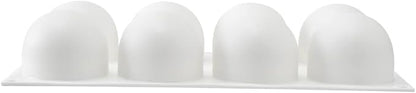 Restaurantware-Pastry Tek 8 Cavities Ball Mold, 1 Oven-Ready Chocolate Mold - Flexible, Freezable, White Silicone Baking Mold, Easy Release, For Making Candies or Chocolates