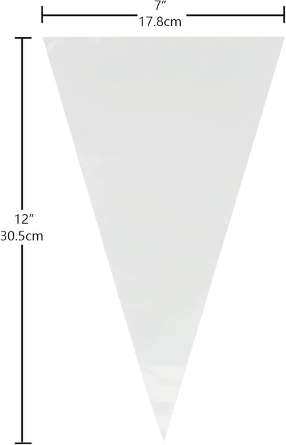 Keenpioneer Piping Bag - Disposable Cake Decorating Bag 100 Count, 12 inch, Clear