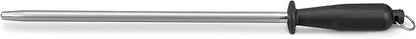 Premium Diamond Finished Black Carbon Steel Knife Sharpening Rod, 12 Inch
