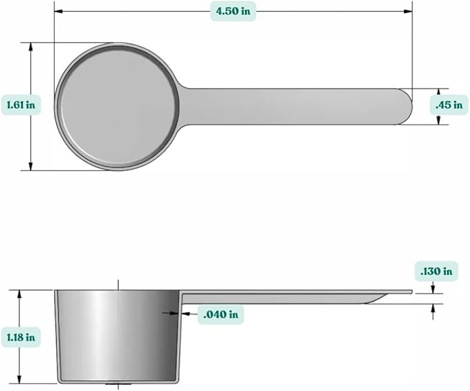 32 mL (32 CC | 1.08 Oz.) Long Handle Scoop for Measuring Coffee, Pet Food, Grains, Protein, Spices and Other Dry Goods (Pack of 1)