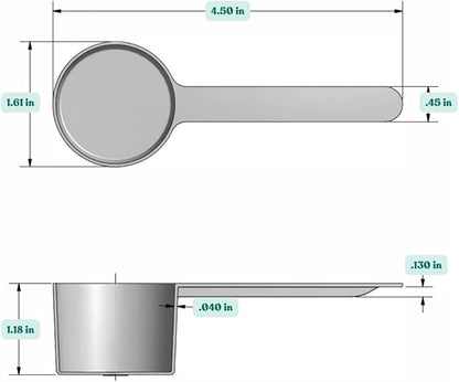 32 mL (32 CC | 1.08 Oz.) Long Handle Scoop for Measuring Coffee, Pet Food, Grains, Protein, Spices and Other Dry Goods (Pack of 10)