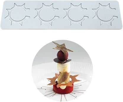 Silicone Molds 3D Hollow Leaf Chocolate Molds Honeycomb Bee Candy Mold Flower Pattern Fondant Mold Cake Topper Sugar Craft Decoration (O_Sun_9.6 * 2.68 * 0.08inch)