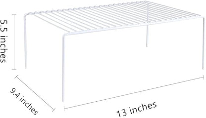 Cabinet Storage Shelf Rack Set of 6, Medium (13 x 9.4 inch) Rustproof Metal Wire Kitchen Cabinet Organizer and Storage, Cupboard Spice Shelf Rack for Plate, Dish, Counter & Pantry Organization