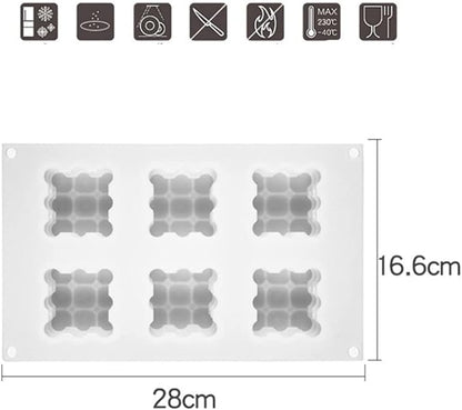 DIY 3D Candle Mold Handmade Aromatherapy Soy Wax Candle Silicone Mold Plaster Candles Mould UV Epoxy Resin Soap Molds (6 Cavity)