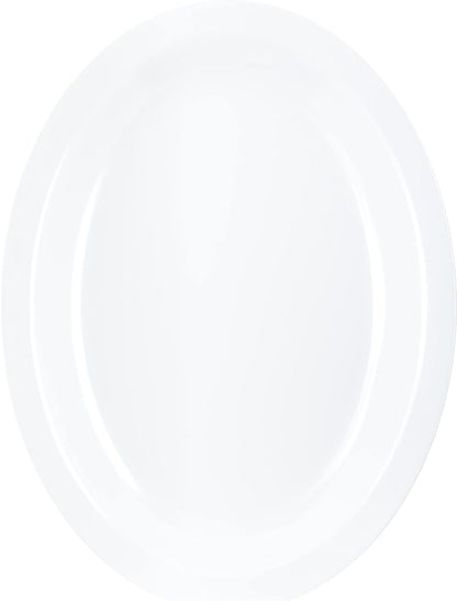 Carlisle FoodService Products Kingline Plastic Oval Platter Oval Tray for Home and Restaurant, Melamine, 12 x 9 Inches, White