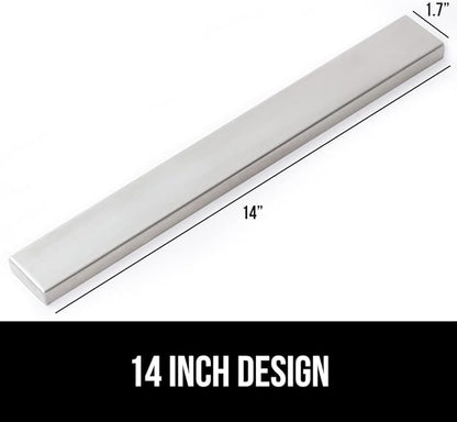 GORILLA GRIP Stainless Steel Magnetic Knife Holder for Wall, 14 Inch, Multi-Purpose Magnet Bar for Knives, Tools, Art Supplies, Heavy Duty Strip Holds Up to 6 lbs, Kitchen Organizer, Drilling Required