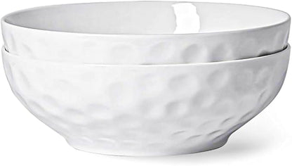 Large Pasta Bowls Set of 2, 9 Inch Pasta Serving Bowl Dinner Bowls, Wide and Shallow Microwave Dishwasher Safe Bowl Set of 2