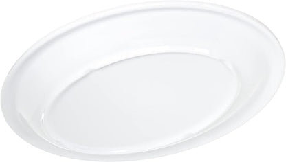 Carlisle FoodService Products Kingline Plastic Oval Platter Oval Tray for Home and Restaurant, Melamine, 12 x 9 Inches, White, (Pack of 12)