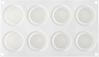 Restaurantware-Pastry Tek 8 Cavities Ball Mold, 1 Oven-Ready Chocolate Mold - Flexible, Freezable, White Silicone Baking Mold, Easy Release, For Making Candies or Chocolates