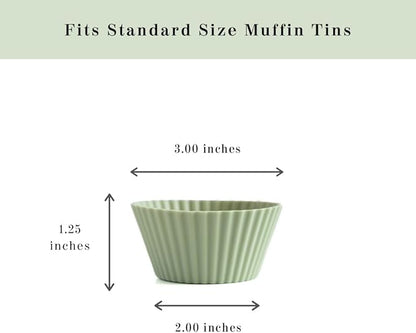The Silicone Kitchen Reusable Silicone Baking Cup Silicone Muffin Liners for Cupcakes, BPA Free, Regular, 24 Pack, White Blue Green