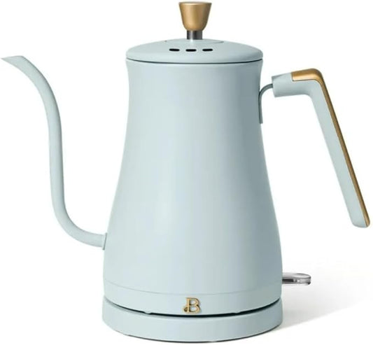 Beautiful 1L Electric Gooseneck Kettle, Precision Pour Spout, 1200W Fast Boil, Auto Shut-Off, Cordless, Stainless Steel, Tea & Coffee Maker with Ergonomic Handle, Matte Finish (Hydrangea)
