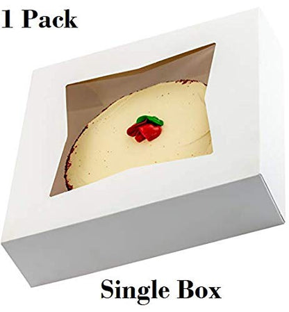 Gourmet 10in White Bakery Box 1 Pack/SINGLE BOX. Cute Window Display for Pies, Cakes, Cupcakes, Pastries. Transport Baked Goods With a Sturdy Carrier. Give Sweet Holiday Gifts at Work or School