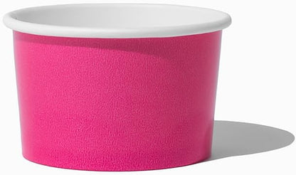 UNIQ 1000-Count 4 oz Paper Ice Cream Cups Pink Color | Disposable Food & Dessert Bowls for Ice Cream, Yogurt, Gelato | Frozen Dessert Supplies
