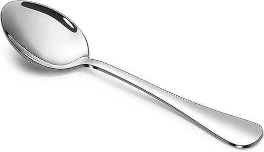 SANTUO Stainless Steel Dinner Spoons Set,12 Piece 7.3" Silverware,Table Soup Spoons Set,Mirror Finish & Dishwasher Safe