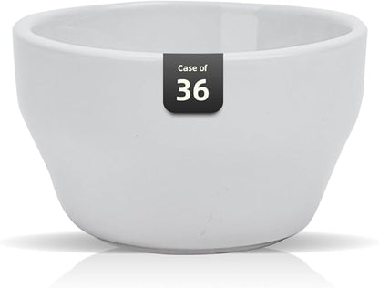 Stoneware Narrow Rim Commercial Grade Dinnerware Bright White, Bouillon Cup 6oz, Case of 36