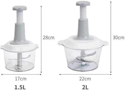 Manual Vegetable Cutter Chopper, Food Processor 1.5L Bowl Effortless Meat Mincer Fruits and Herbs Chopper Garlic Onion Hand Press Manual Food Chopper (Mint Green)