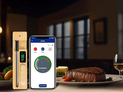 Smart Wireless Meat Thermometer,Digital Cooking Thermometer 700FT Remote Range,Instant Food Thermometer with Wireless Probe & Booster for Grilling and Smoking,BBQ,Oven,Kitchenr