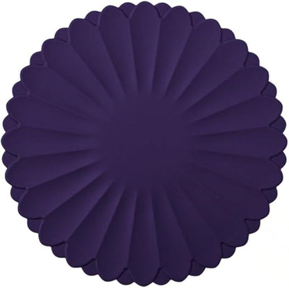 Heat-Resistant Silicone Trivet Mats, Non-Slip Hot Plate Holder for Kitchen Countertops & Dining Table, Reusable Pot Holder Pad with Secure Grip, Dishwasher Safe (Purple, Diameter: 18cm/7.09")