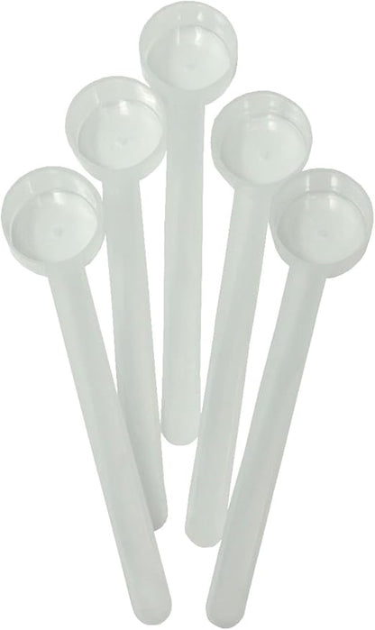 1/2 Tablespoon (1.5 Teaspoon | 7.5 mL) Long Handle Scoop for Measuring Coffee, Grains, Protein, Spices and Other Dry Goods (Pack of 5)